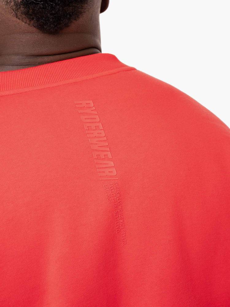 Men's Ryderwear Men Sweaters Reset Fleece Crew Neck Sweaters Red | NZ1333PQ