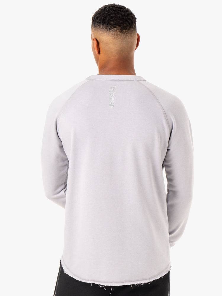 Men's Ryderwear Men Sweaters Restore Crew Neck Sweaters Snow Grey | NZ1337FM