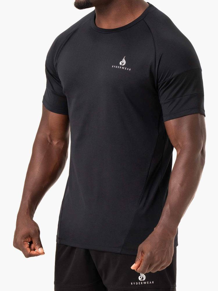 Men's Ryderwear Men T Shirts Action Mesh T Shirts Black | NZ1185KI