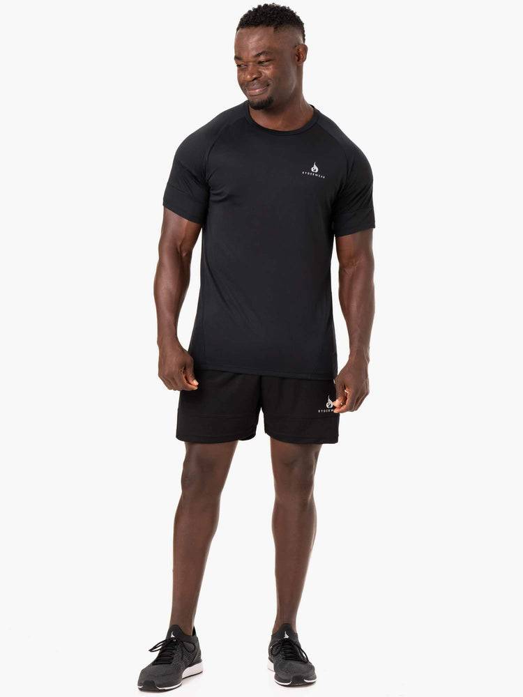 Men's Ryderwear Men T Shirts Action Mesh T Shirts Black | NZ1185KI