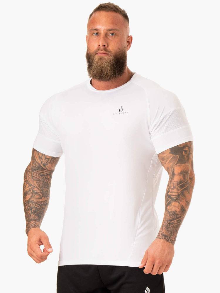 Men\'s Ryderwear Men T Shirts Action Mesh T Shirts White | NZ1186LH