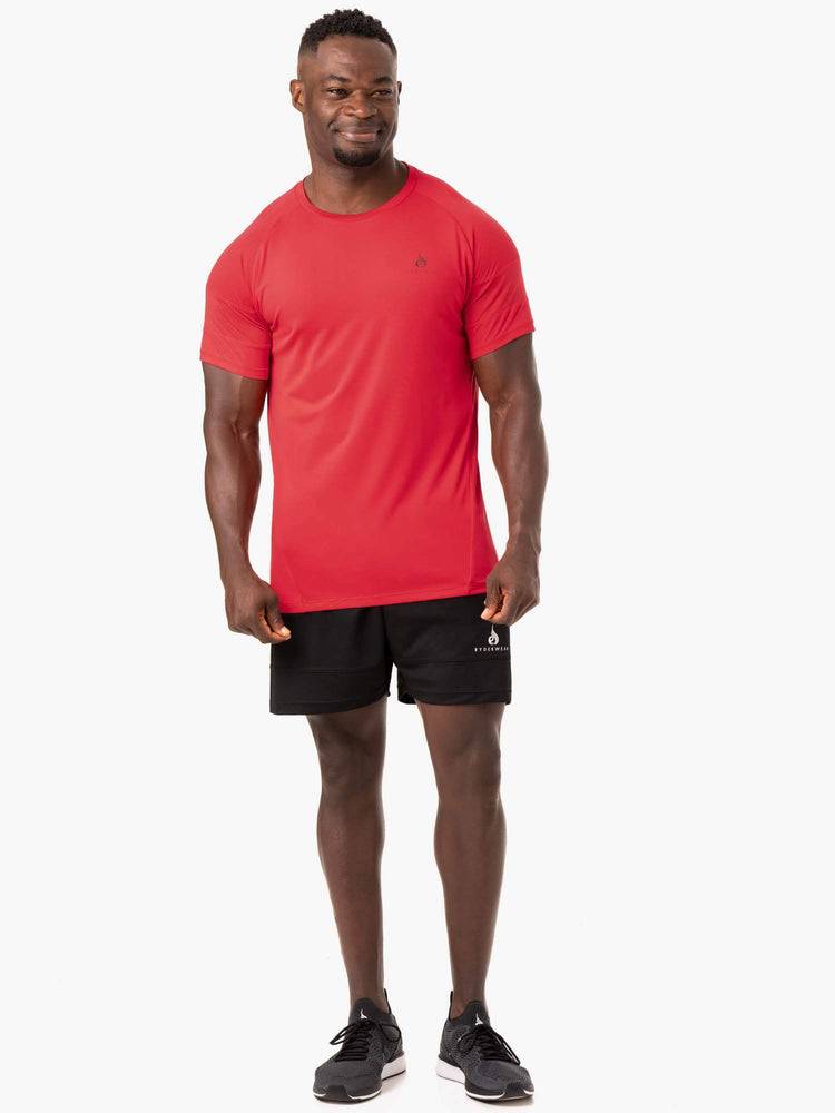 Men's Ryderwear Men T Shirts Action Mesh T Shirts Red | NZ1188XF