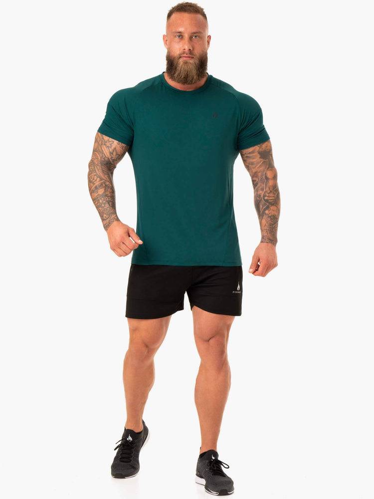 Men's Ryderwear Men T Shirts Action Mesh T Shirts Emerald | NZ1189CE