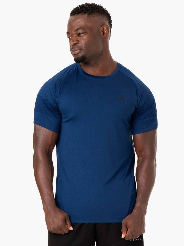 Men's Ryderwear Men T Shirts Action Mesh T Shirts Blue | NZ1190VD