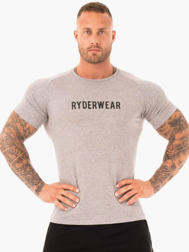 Men\'s Ryderwear Men T Shirts Active T Shirts Grey Marl | NZ1193MA