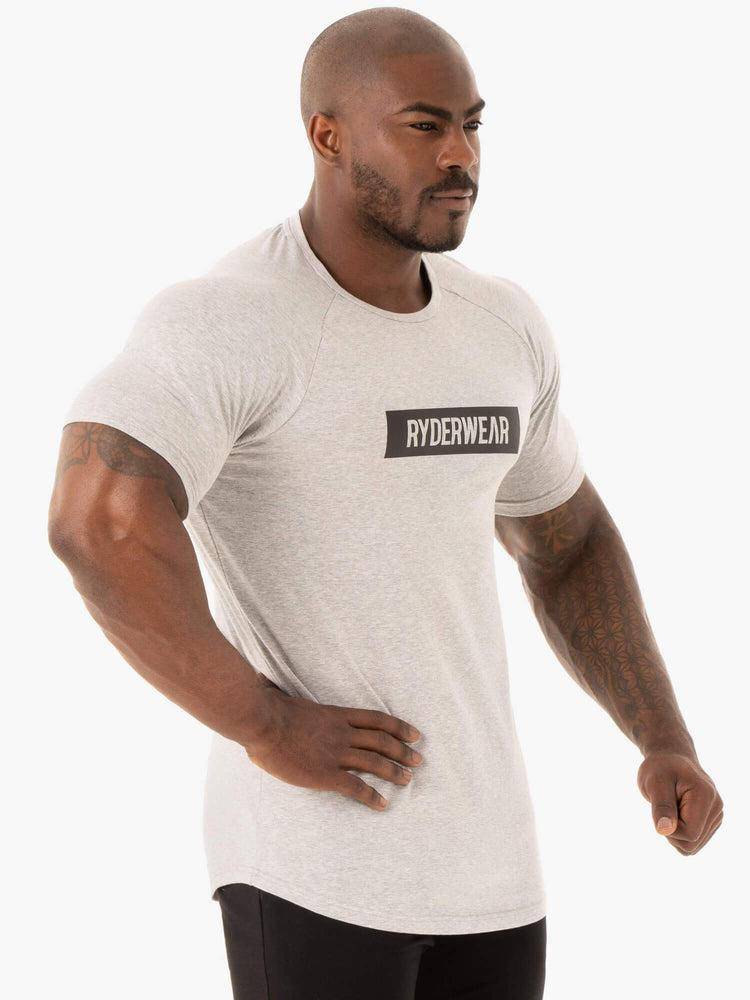 Men's Ryderwear Men T Shirts Base T Shirts Grey Marl | NZ1195WY