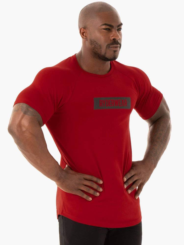 Men's Ryderwear Men T Shirts Base T Shirts Red | NZ1199YU