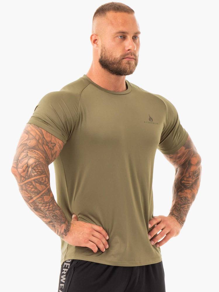 Men's Ryderwear Men T Shirts Breeze T Shirts Khaki | NZ1203PQ