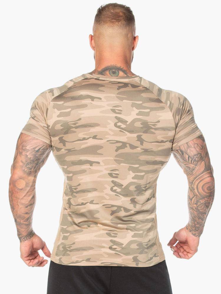 Men's Ryderwear Men T Shirts Camo Mesh T Shirts Tan Camo | NZ1206DN