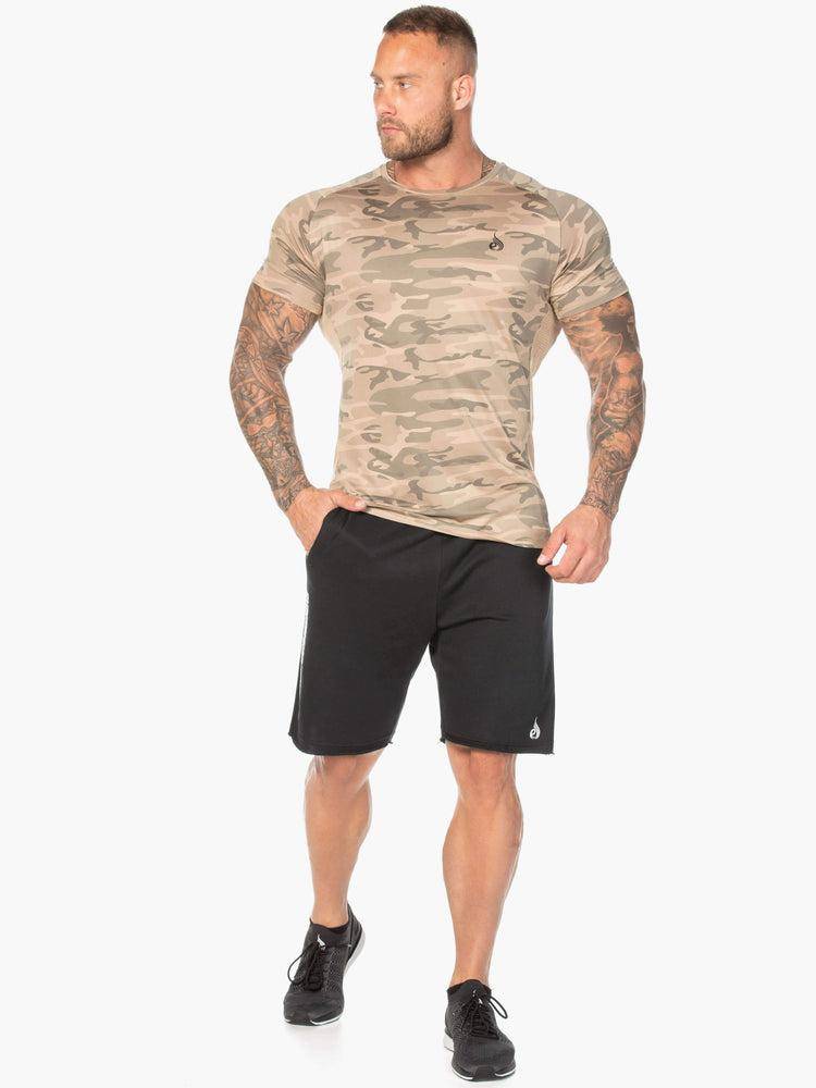 Men's Ryderwear Men T Shirts Camo Mesh T Shirts Tan Camo | NZ1206DN