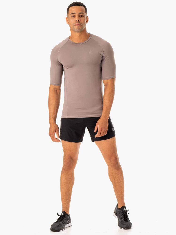 Men's Ryderwear Men T Shirts Division Base Layer T Shirts Taupe | NZ1214XF