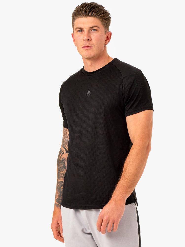 Men's Ryderwear Men T Shirts Enhance T Shirts Black | NZ1217BC