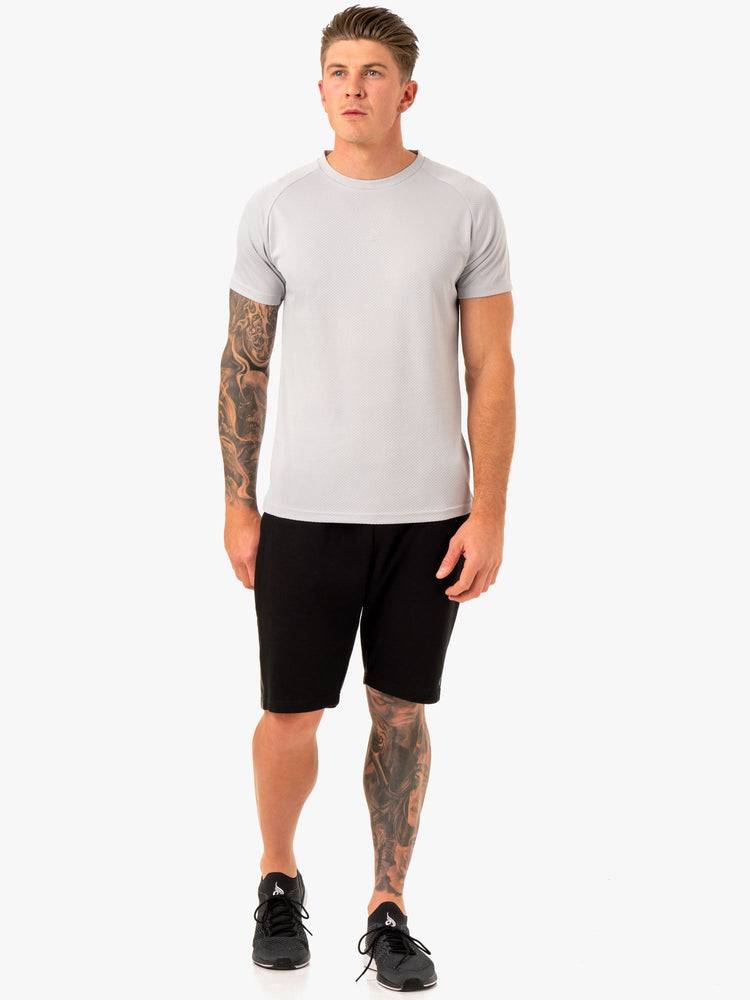 Men's Ryderwear Men T Shirts Enhance T Shirts Snow Grey | NZ1221WY