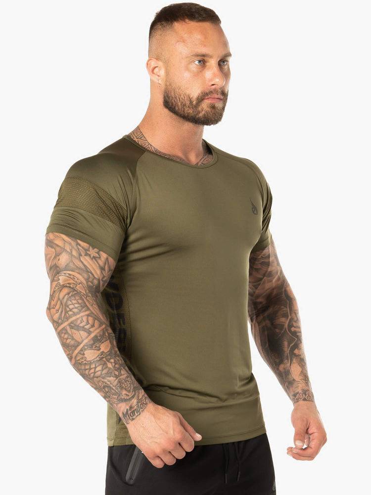 Men's Ryderwear Men T Shirts Evo T Shirts Khaki | NZ1223RW