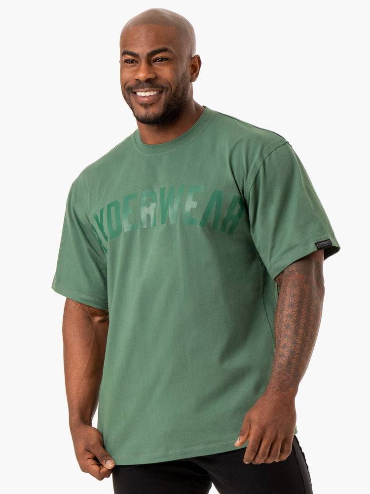 Men's Ryderwear Men T Shirts Force Oversized T Shirts Green | NZ1229PQ