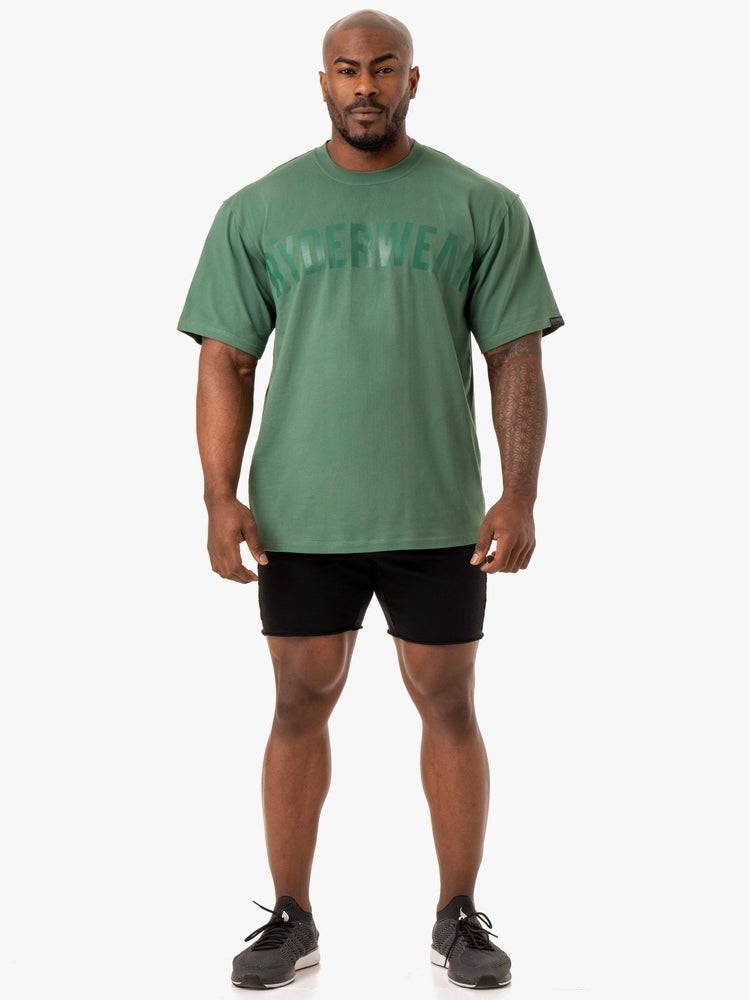 Men's Ryderwear Men T Shirts Force Oversized T Shirts Green | NZ1229PQ