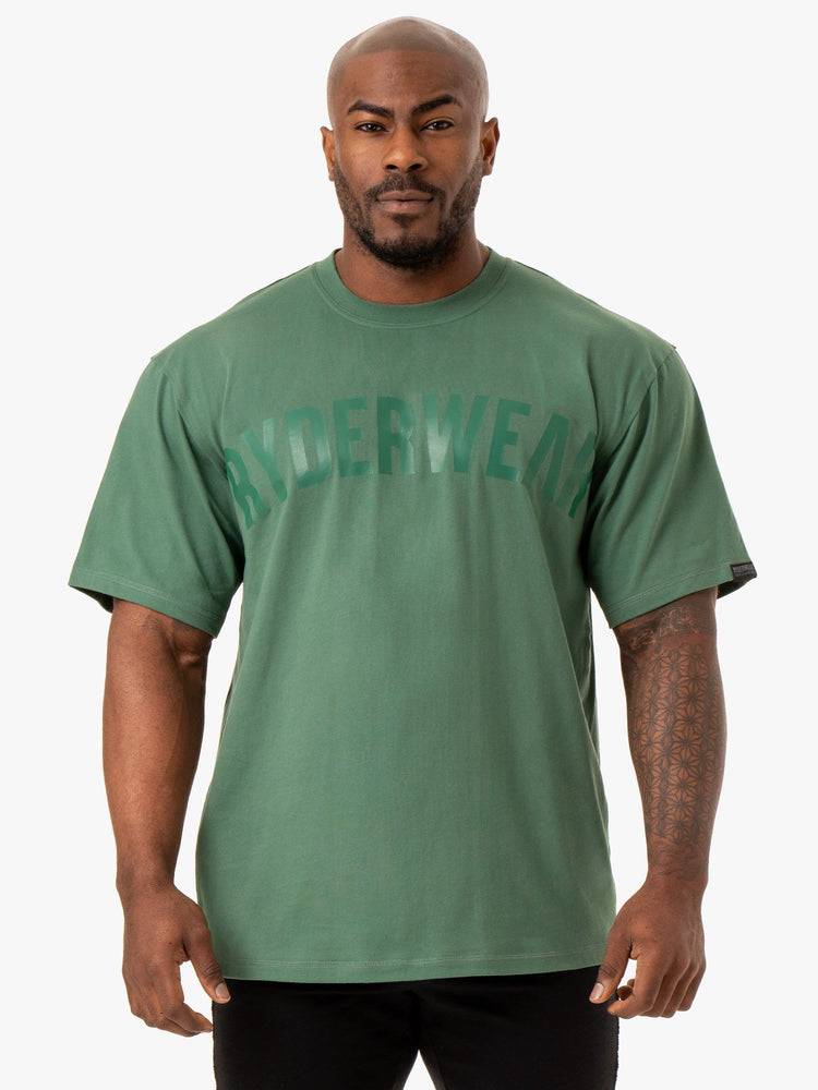 Men\'s Ryderwear Men T Shirts Force Oversized T Shirts Green | NZ1229PQ