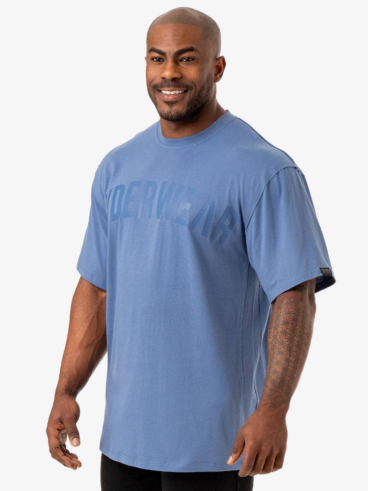 Men's Ryderwear Men T Shirts Force Oversized T Shirts Blue | NZ1230AP