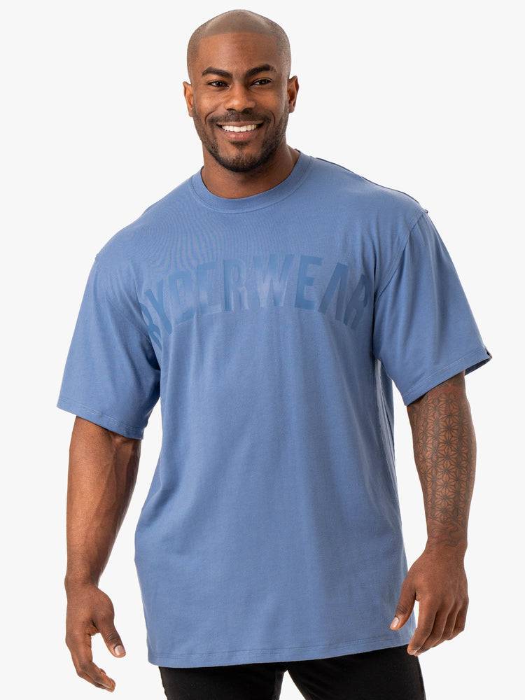 Men\'s Ryderwear Men T Shirts Force Oversized T Shirts Blue | NZ1230AP