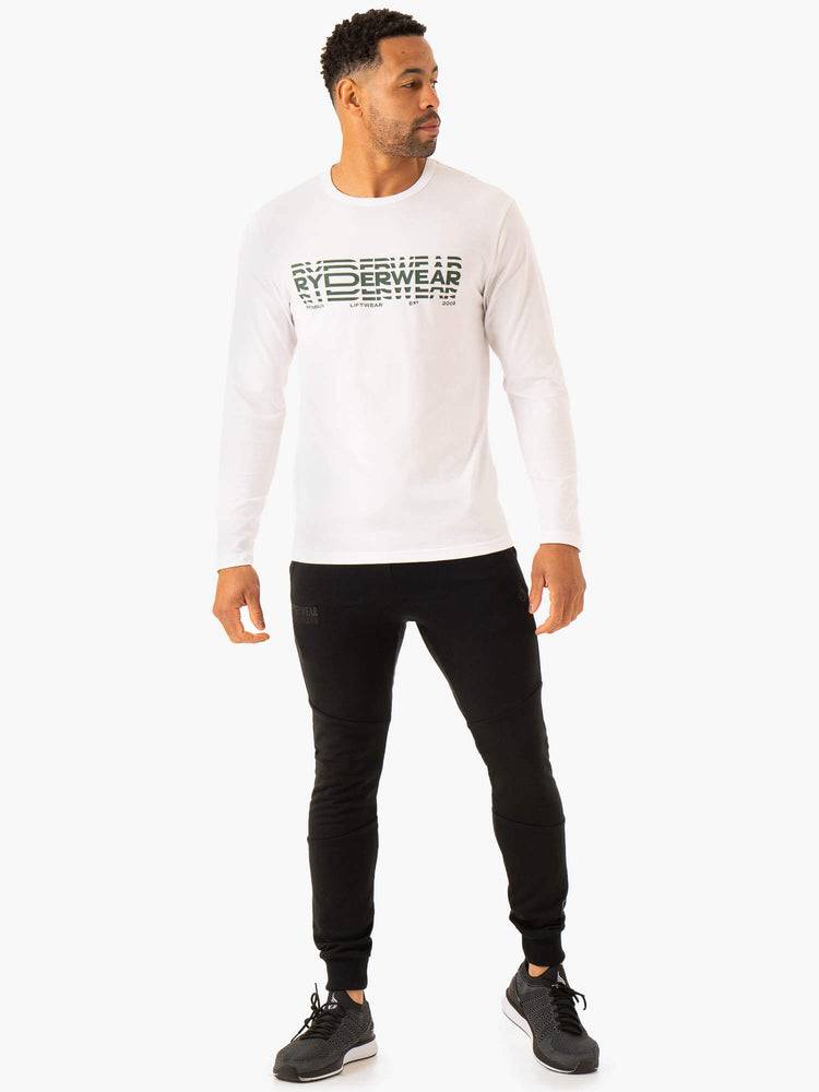 Men's Ryderwear Men T Shirts Graphic Long Sleeve T Shirts White | NZ1234GL