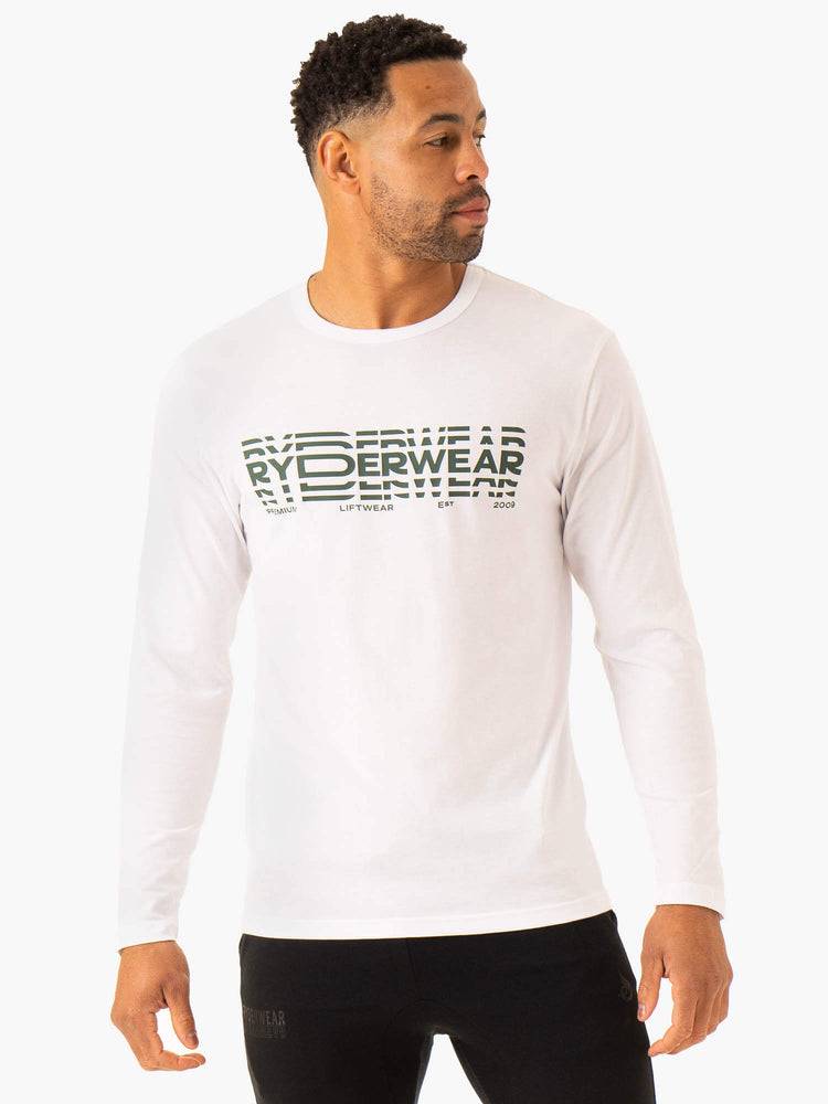 Men\'s Ryderwear Men T Shirts Graphic Long Sleeve T Shirts White | NZ1234GL