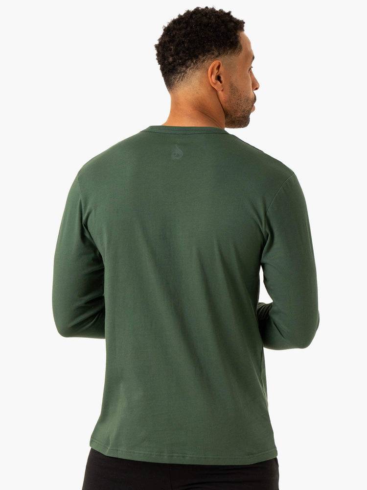 Men's Ryderwear Men T Shirts Graphic Long Sleeve T Shirts Dark Green | NZ1236JJ