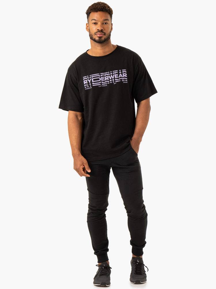 Men's Ryderwear Men T Shirts Graphic Oversized Unisex T Shirts Black | NZ1239ZG