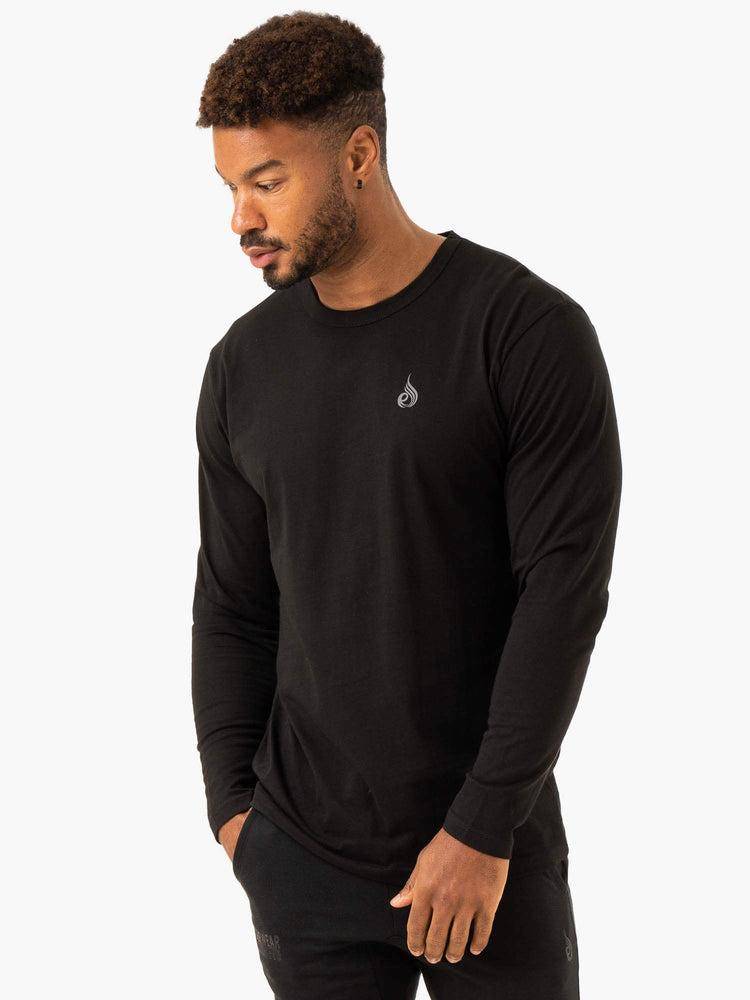 Men's Ryderwear Men T Shirts Lift Long Sleeve T Shirts Black | NZ1253IS