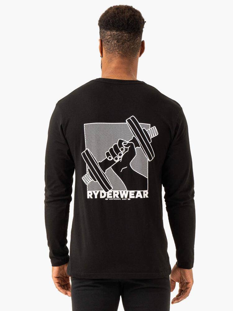 Men's Ryderwear Men T Shirts Lift Long Sleeve T Shirts Black | NZ1253IS