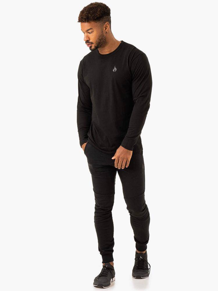 Men's Ryderwear Men T Shirts Lift Long Sleeve T Shirts Black | NZ1253IS