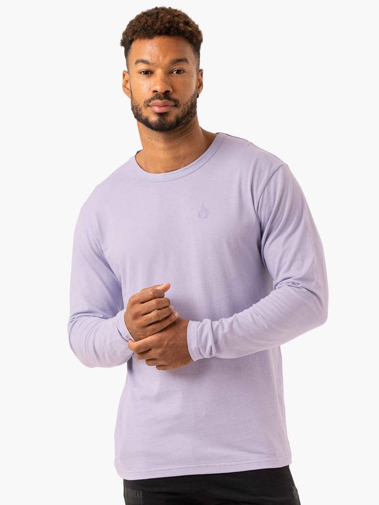 Men's Ryderwear Men T Shirts Lift Long Sleeve T Shirts Lavender | NZ1254OR