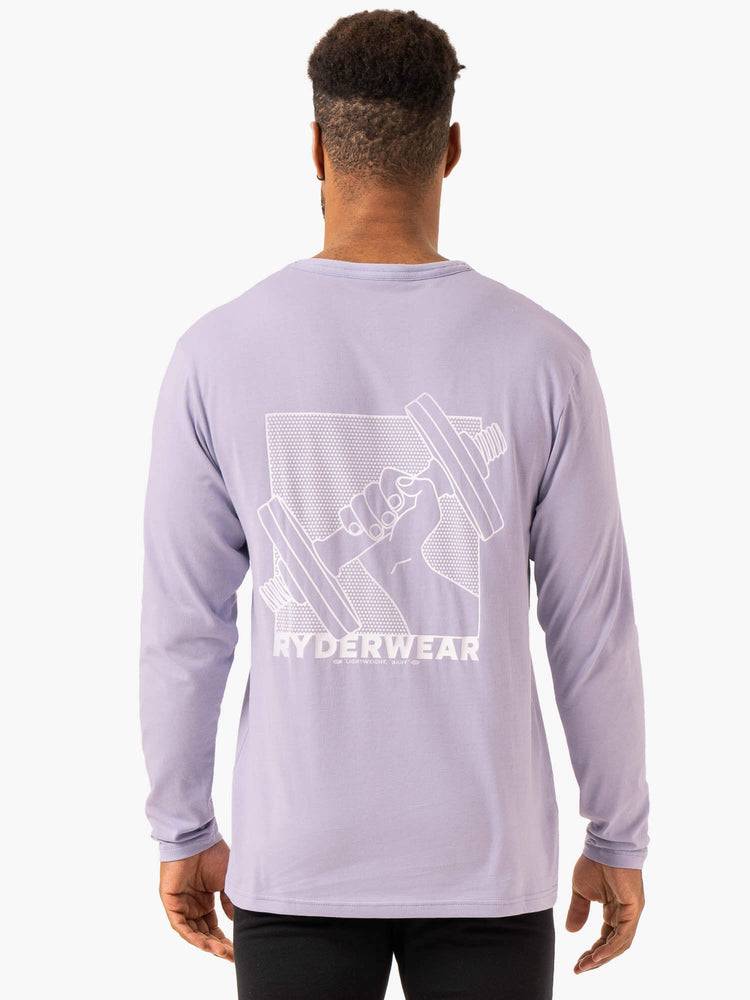 Men's Ryderwear Men T Shirts Lift Long Sleeve T Shirts Lavender | NZ1254OR