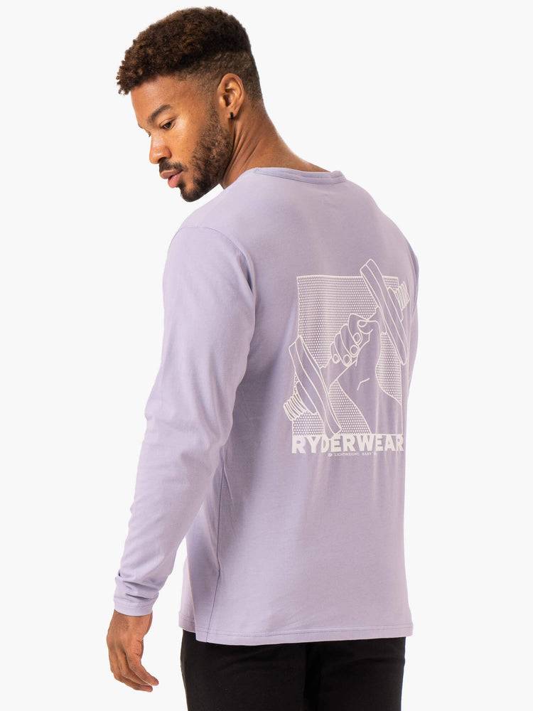 Men\'s Ryderwear Men T Shirts Lift Long Sleeve T Shirts Lavender | NZ1254OR