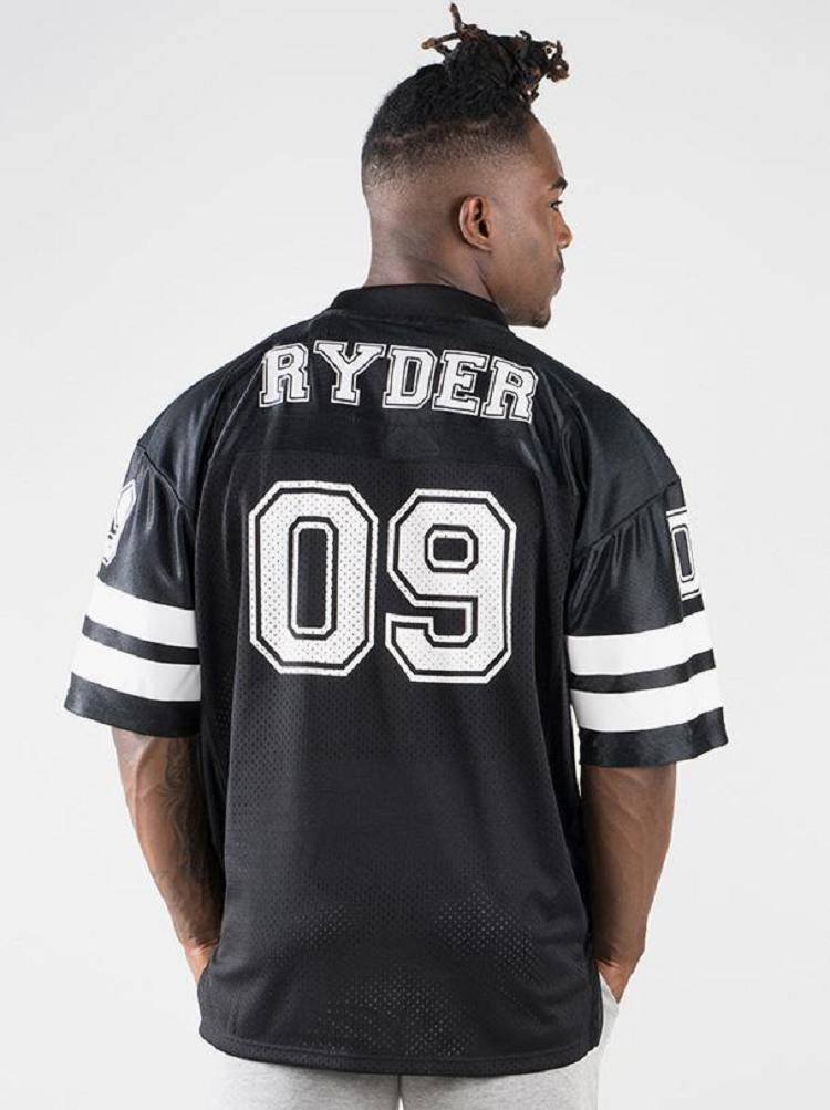 Men's Ryderwear Men T Shirts Mens Varsity Jersey T Shirts Black | NZ1261HK