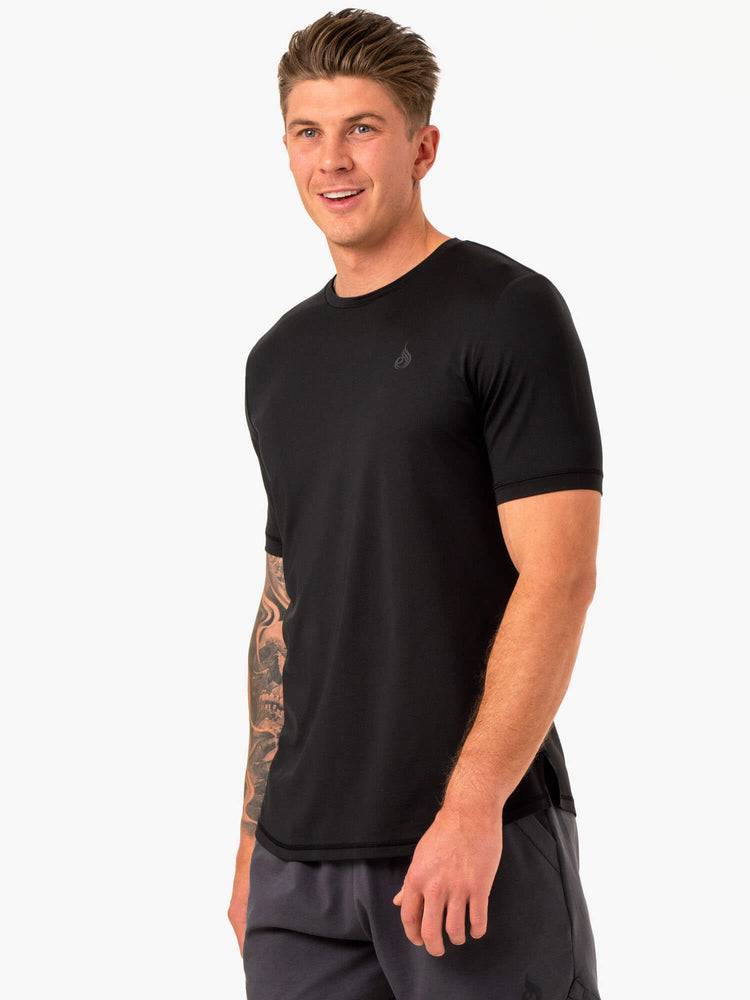 Men's Ryderwear Men T Shirts Optimal Mesh T Shirts Black | NZ1262JJ