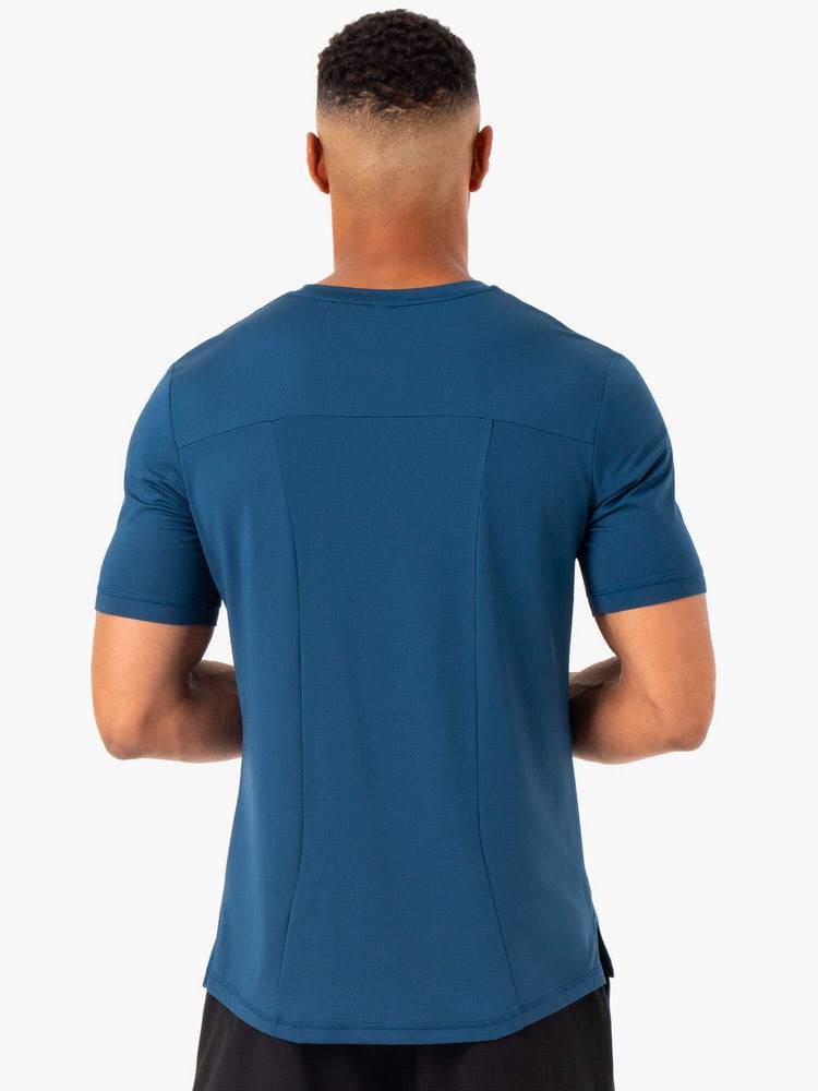 Men's Ryderwear Men T Shirts Optimal Mesh T Shirts Blue | NZ1263KI