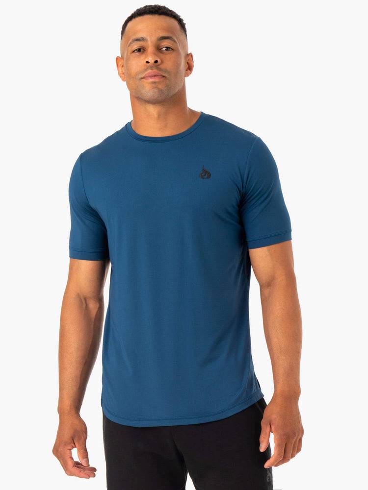 Men's Ryderwear Men T Shirts Optimal Mesh T Shirts Blue | NZ1263KI