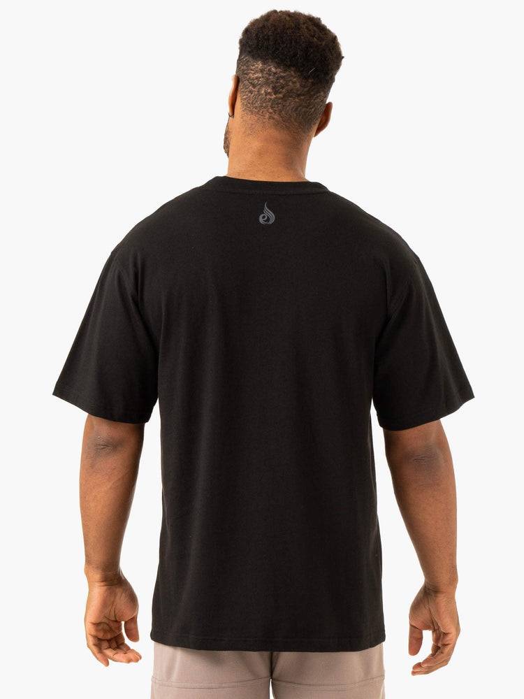 Men's Ryderwear Men T Shirts Overdrive Oversized T Shirts Black | NZ1265ZG