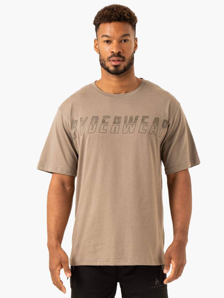 Men's Ryderwear Men T Shirts Overdrive Oversized T Shirts Mushroom | NZ1267CE