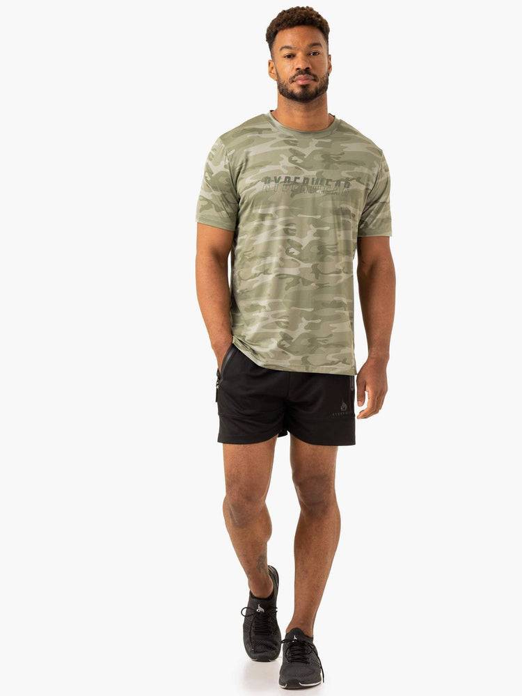 Men's Ryderwear Men T Shirts Overdrive T Shirts Sage Green Camo | NZ1270NB