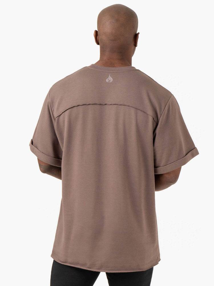 Men's Ryderwear Men T Shirts Pursuit Oversized Fleece T Shirts Taupe | NZ1285FM