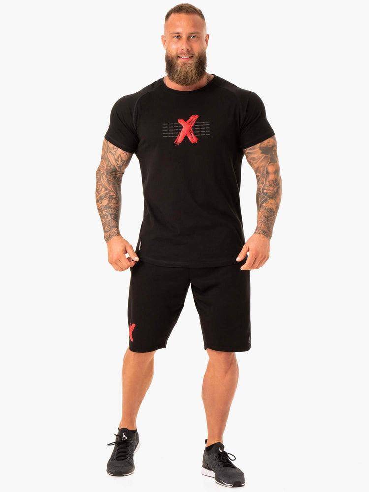 Men's Ryderwear Men T Shirts RWXKG T Shirts Black | NZ1292XF