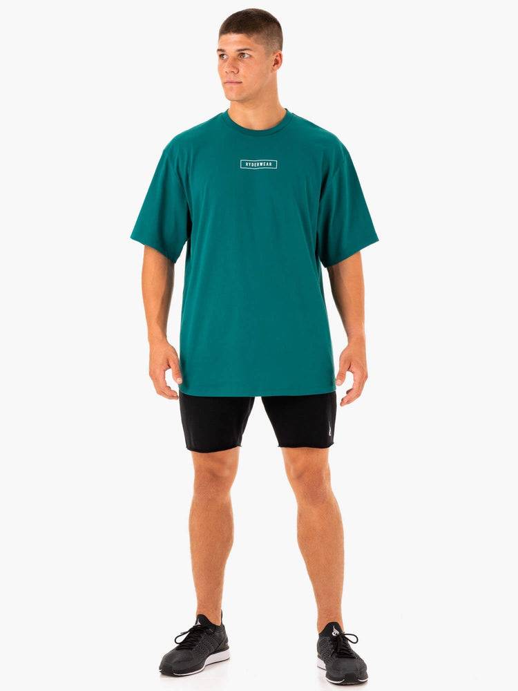 Men's Ryderwear Men T Shirts Recharge T Shirts Teal | NZ1290LH