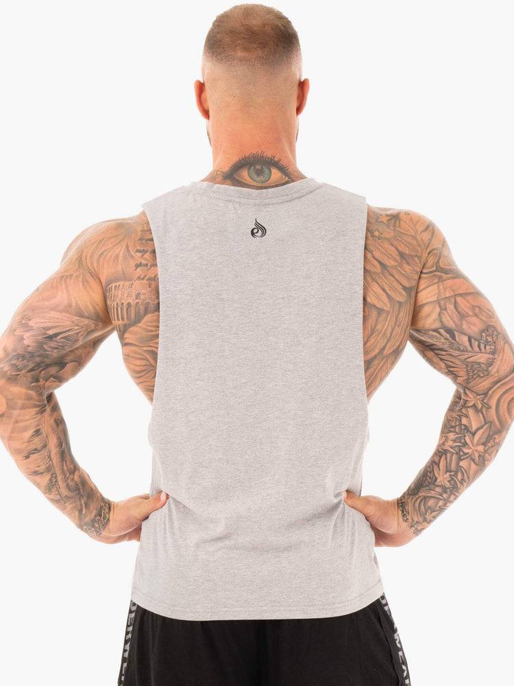 Men's Ryderwear Men Tanks Active Cotton Baller Tank Tanks Grey Marl | NZ1059CE