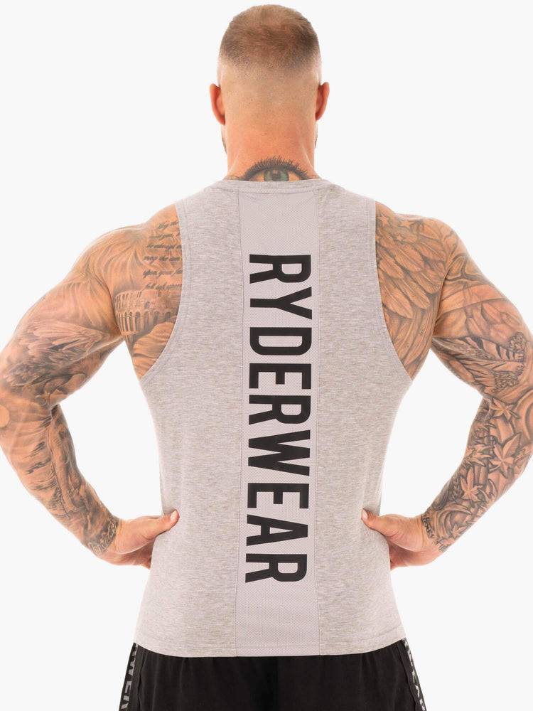 Men's Ryderwear Men Tanks Athletic Cut Tank Tanks Grey Marl | NZ1063MA