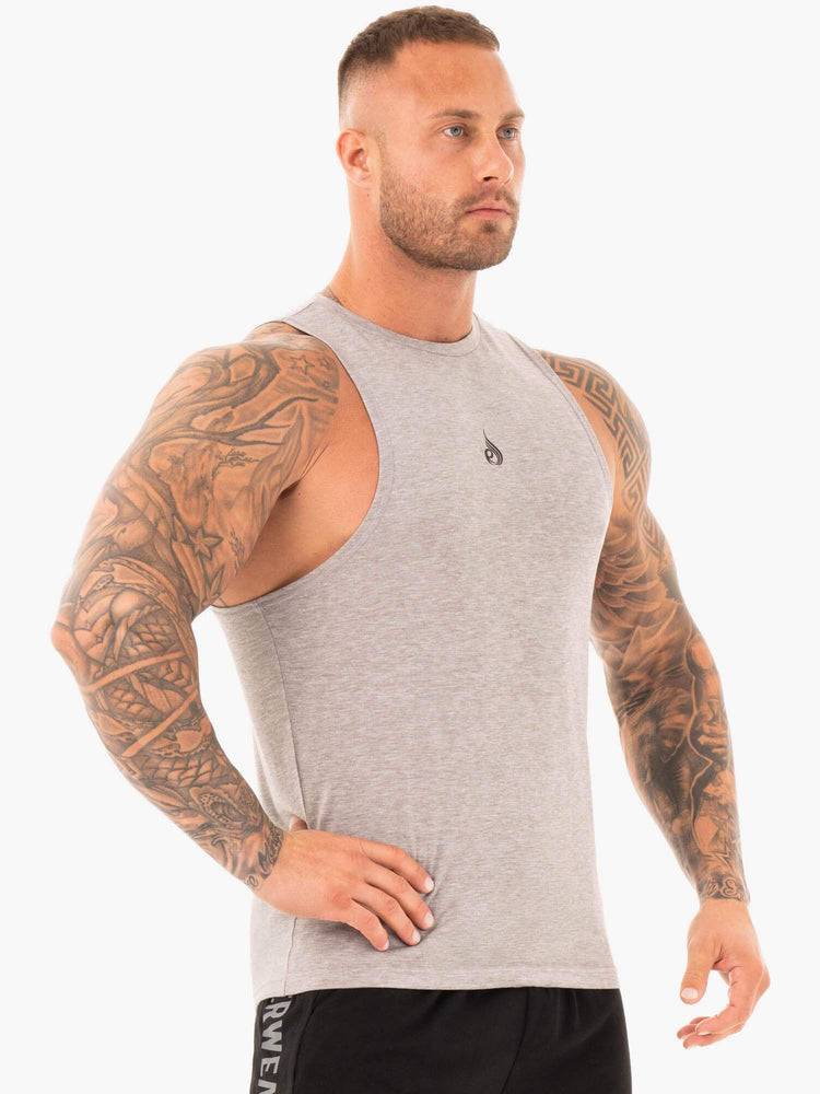 Men's Ryderwear Men Tanks Athletic Cut Tank Tanks Grey Marl | NZ1063MA