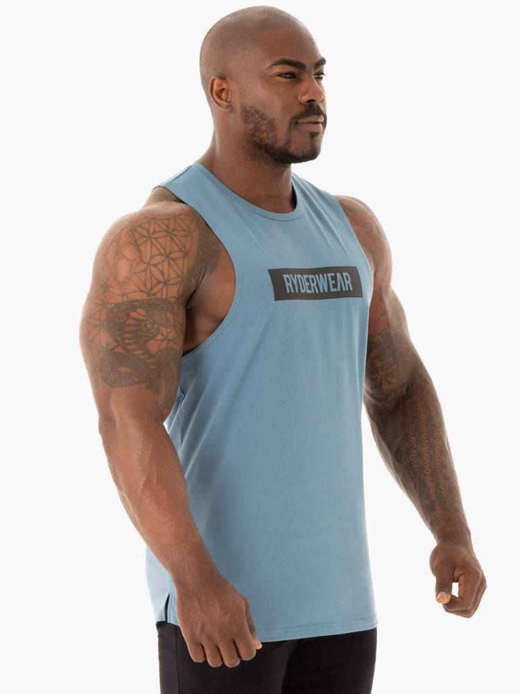 Men's Ryderwear Men Tanks Base Baller Tank Tanks Blue | NZ1066EX