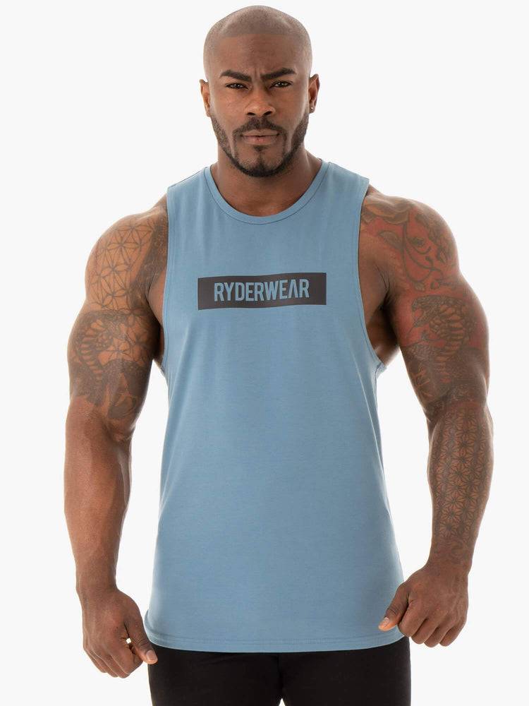 Men\'s Ryderwear Men Tanks Base Baller Tank Tanks Blue | NZ1066EX