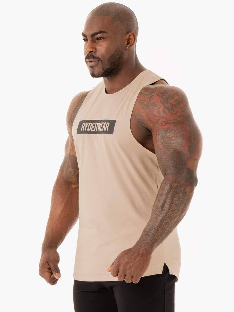 Men's Ryderwear Men Tanks Base Baller Tank Tanks Sand | NZ1067RW