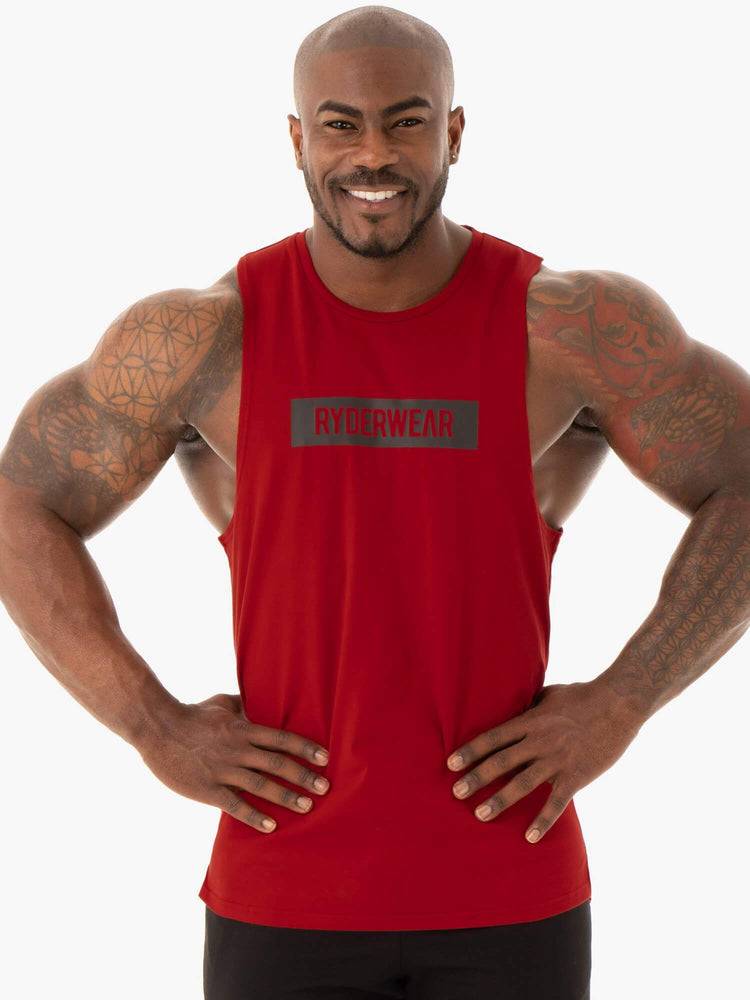 Men\'s Ryderwear Men Tanks Base Baller Tank Tanks Red | NZ1068TV